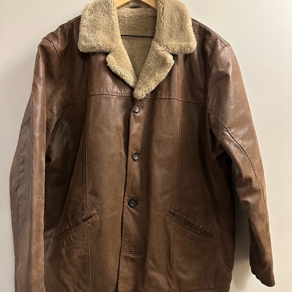 Real leather Sherpa lined winter jacket Made In Germany Germany - Picture 1 of 6